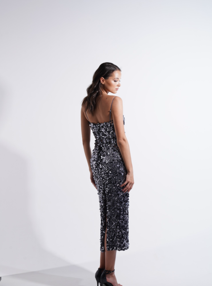 Midnight Sequin Midi Dress